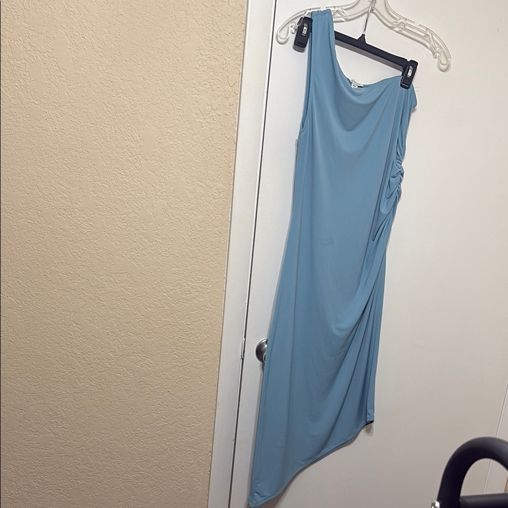 Blue One Shoulder Bodycon Dress